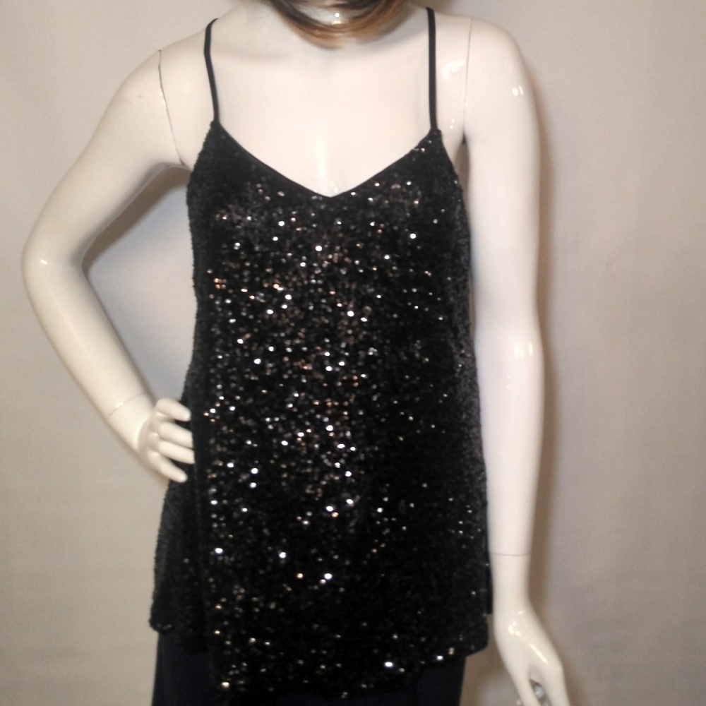 Cecico Black Sequin Tank Top